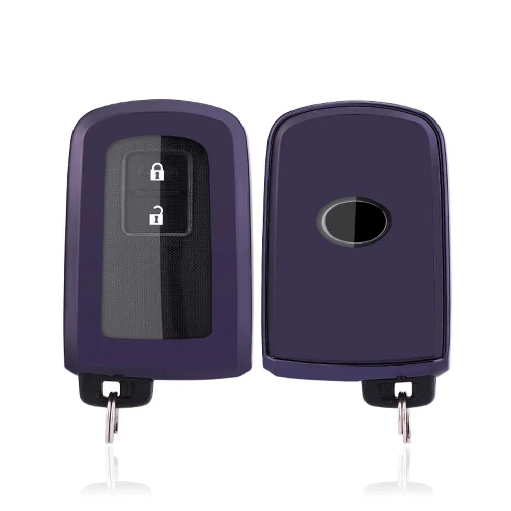 

Красный фиолетовый чехол для брелока для Toyota для RAV4 для Camry для Avalon для Highlander автомобильный корпус для брелока чехол для ключа фиолетовый