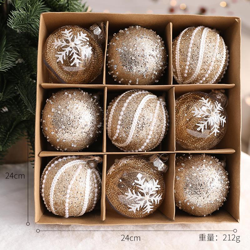 8cm Stoffbezogene Weihnachtskugeln Baumschmuck für Feiertagsdeko Heimparty Geschenk Dekorationen