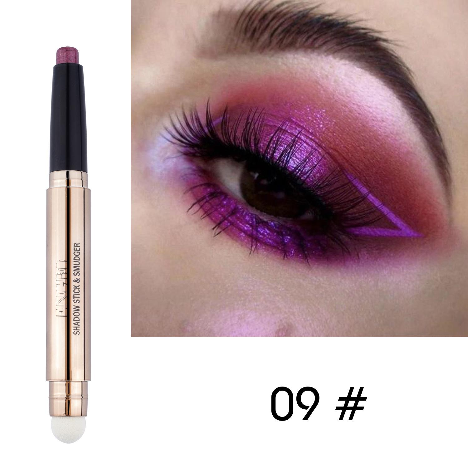 

18-цветный перламутровый карандаш для теней для век Easy To Color Eye Shadow Stick с губчатой головкой, металлический мерцающий матовый кремовый карандаш для теней для век Макияж глаз 09