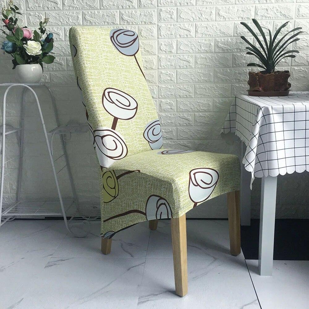 Printed King Back Chair Cover Stretch Large XL Size Chair Covers for Dining Room Home Hotel Banquet Decor Long Seat Protectors