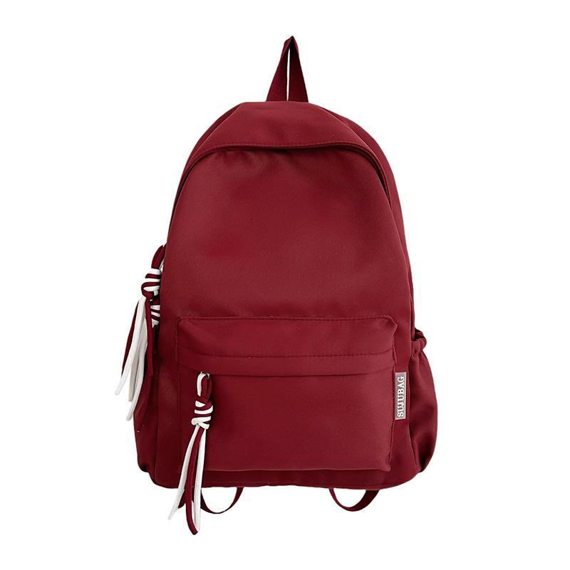 

Студентський шкільний рюкзак Жіночий однотонний рюкзак Кампусний рюкзак червоний