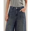 INMAN Women's Gradient Washed Cropped Denim Jeans