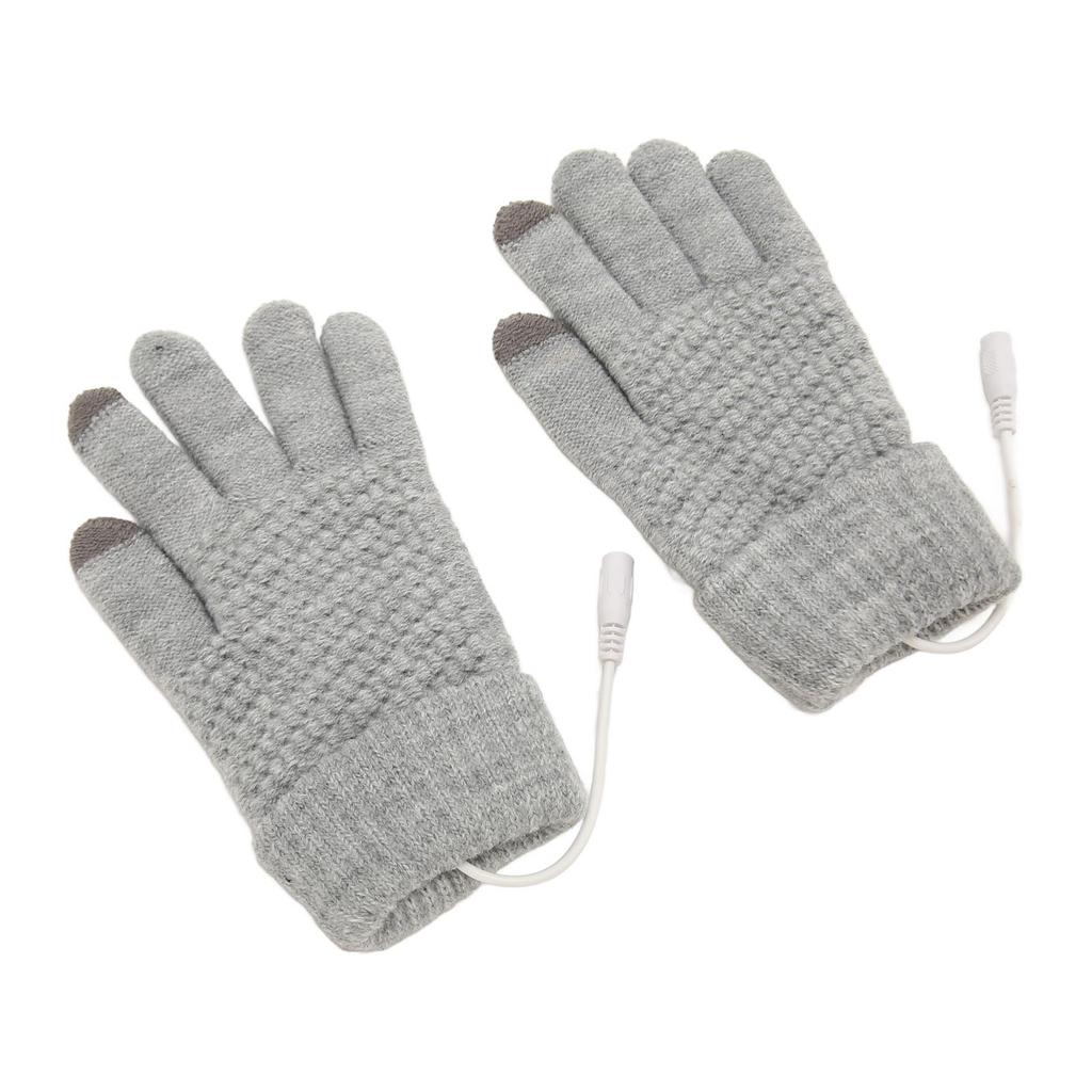 USB Heated Gloves Thicken Detachable Electronic Warming Knitted Gloves for Autumn Winter