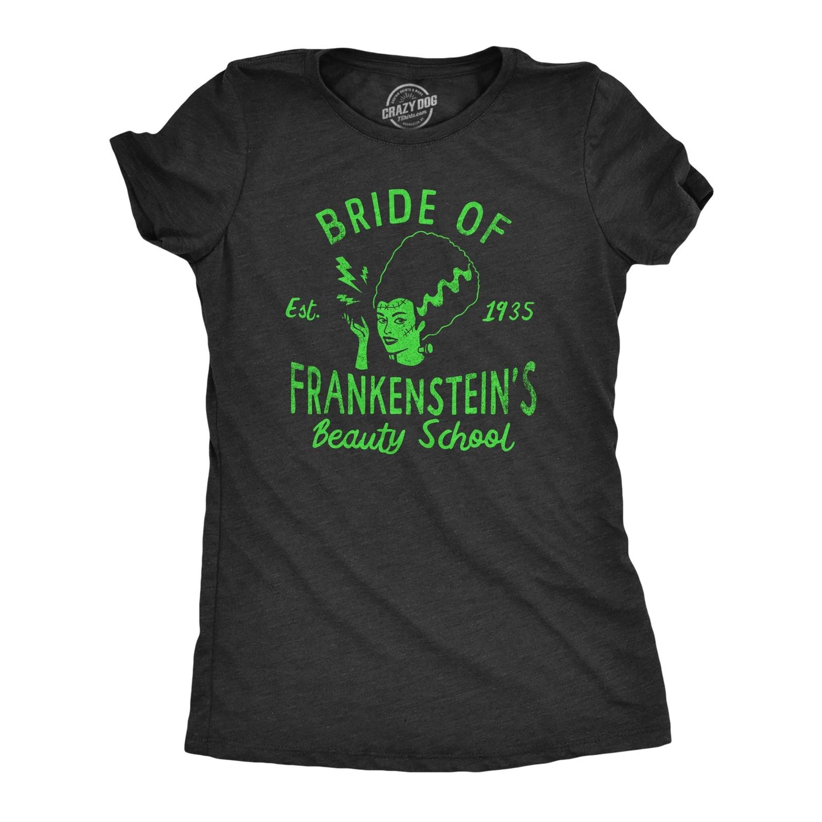 Womens Bride Of Frankensteins Beauty School T Shirt Funny Spooky Halloween Party M