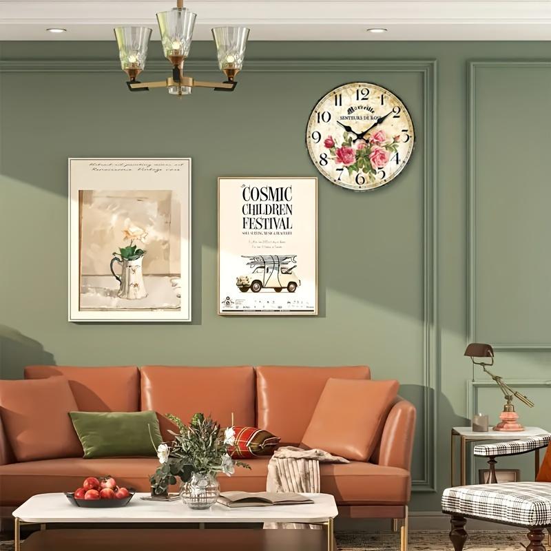 Produkt geeignet für 11 Programme, Dekorative Hängeuhr in Antikrosa, Sehr geeignet für Heimdekoration und Geschenkzubehör zum Muttertag