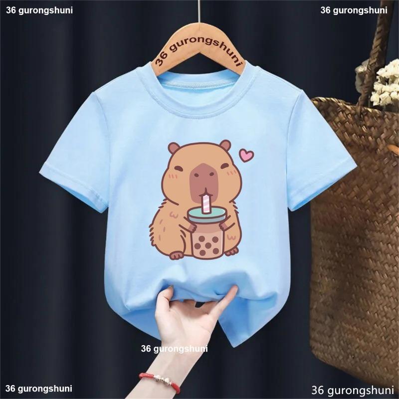 Summer Smiling Face Print Children's T-shirt Short-sleeved Pure Cotton Loose Basic Versatile Base Cool Simple Kid Girl Tees Tops