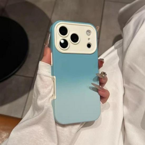 Premium Color Block Skin-feel 2-in-1 Drop-proof Case for iPhone 17 Pro Max/16/15