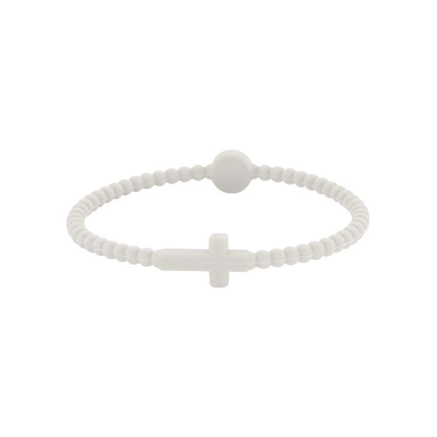 1/5pc Jesus Bracelets - Cross & Macaron-colored Beaded Silicone Bracelets Gifts for Women Men Girls Boys Kids Aldult