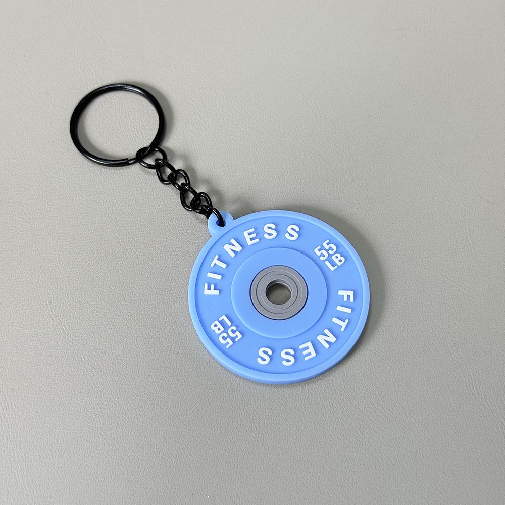 Fitness Keychain: Silicone Barbell Plate Pendant Gift