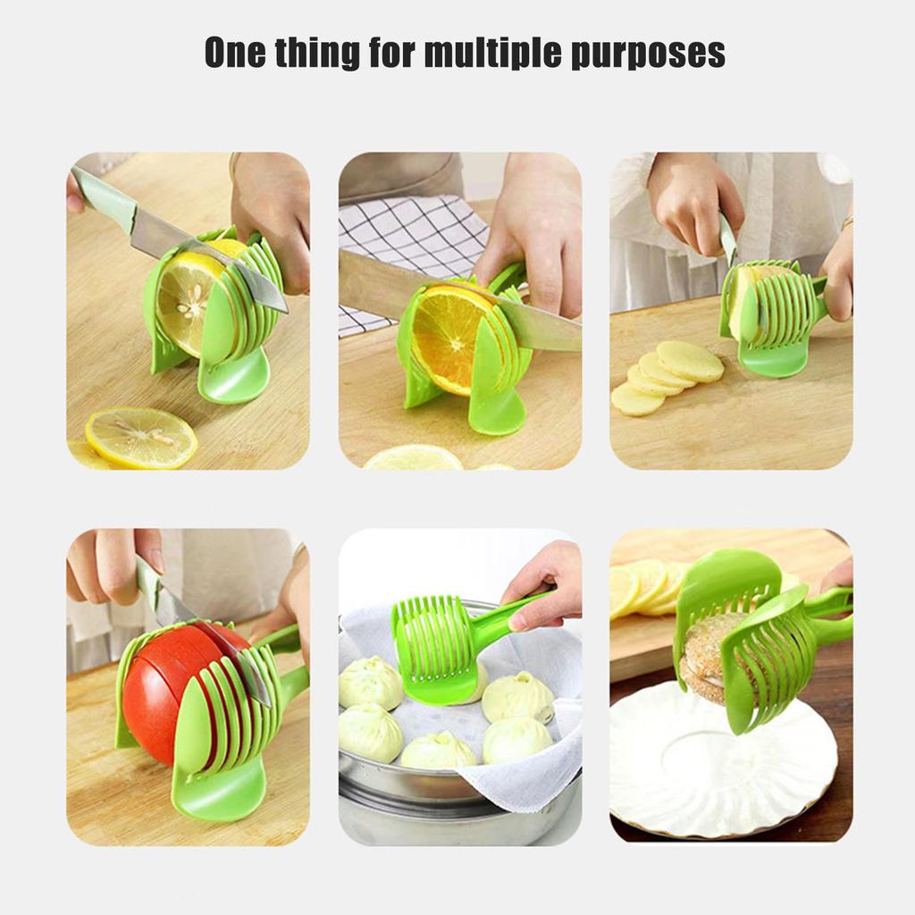 Plastic Tomato Slicer Cutter Stand Multipurpose Round Fruit Tongs Onion Holder Suitable for Lime Juice Lemon Tea
