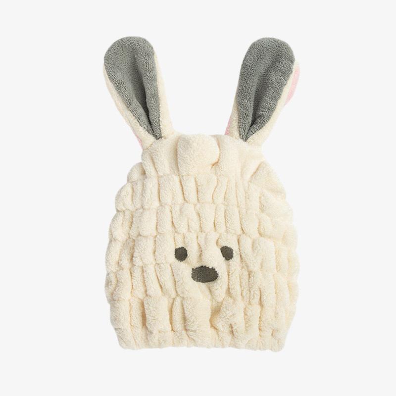 Strong Absorbing Dry Hair Cap Shower Thick Coral Fleece Bath Towels Long Ears Rabbit Drying Ultra-Soft Hats Turban Bath Supplies