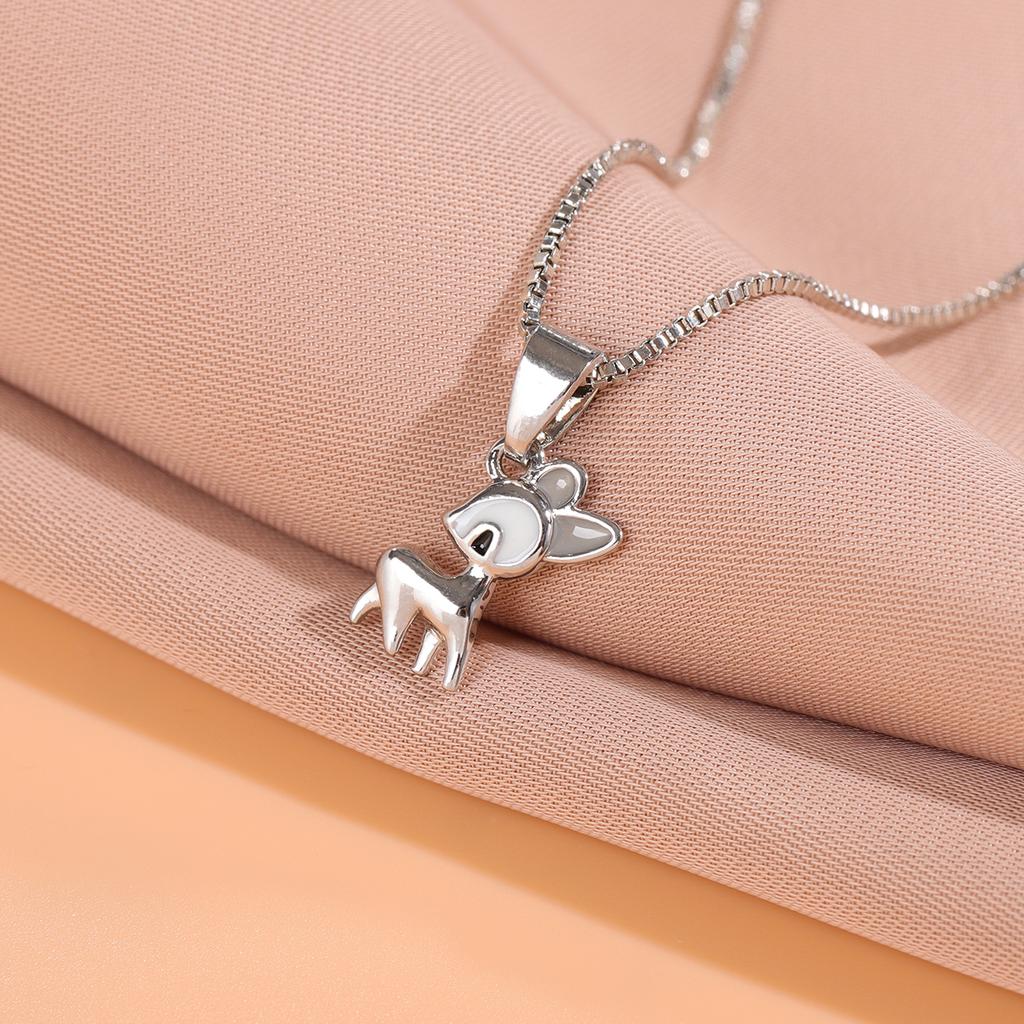 New Fashion Sweet 925 Sterling Silver Aura Deer Christmas Animal Pendant Necklaces XL208