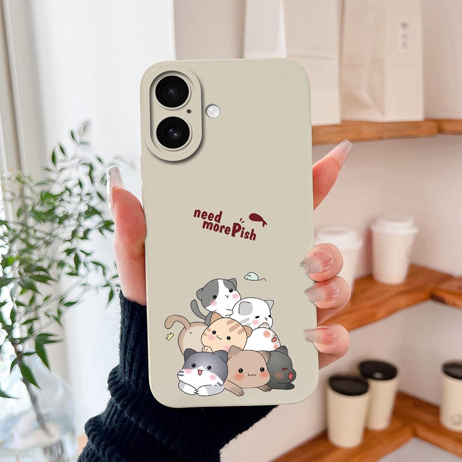 For iPhone 17 Pro Max / iPhone Air Phone Case Lovely Cartoon Liquid Silicone Full Coverage Anti Drop Bumper For iPhone17 Fundas