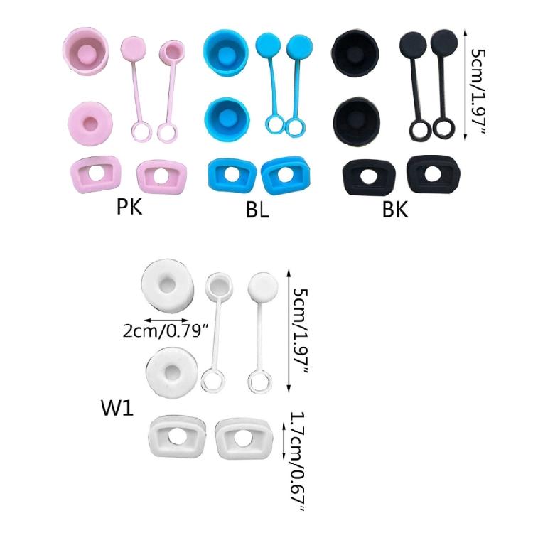 6Pcs Straw Cover Cap Square Leak-Stopper Round Lid-Stopper Plug Silicone-Stopper