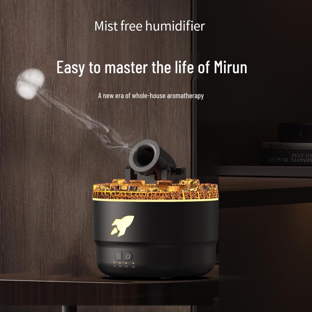 2024 Aroma Diffuser & Humidifier with Colorful Flame Simulation and Smoke Rings