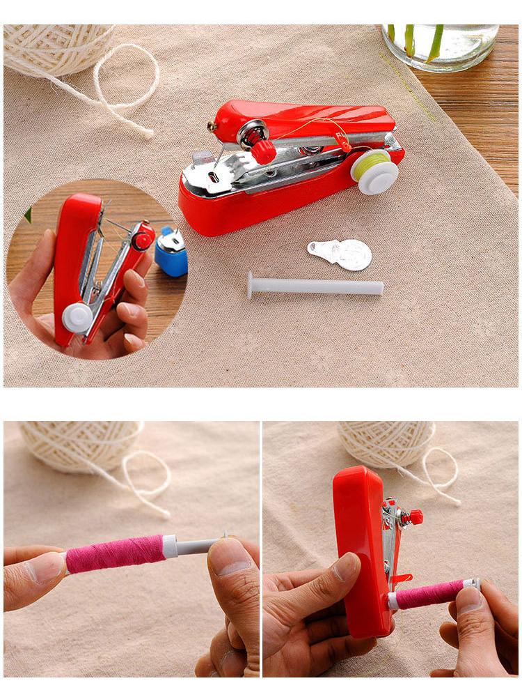 Portable Mini Manual Sewing Machine Pocket Outdoor Tourism Handheld Household Easy Multifunctional Threading Tools Color TMZ