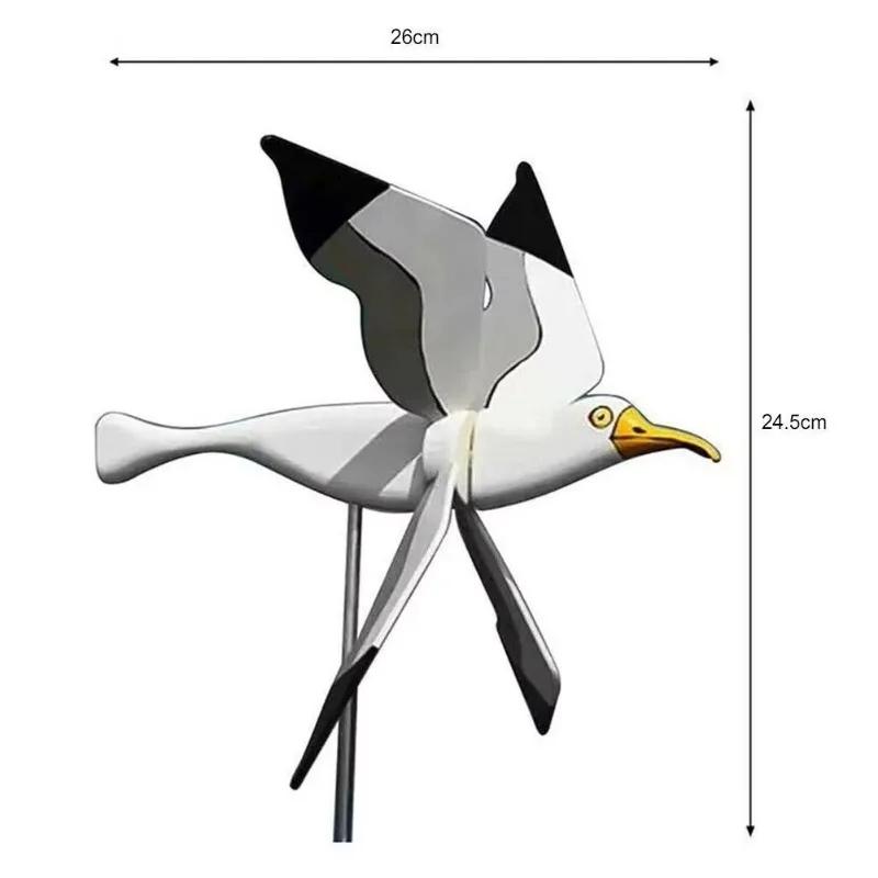 

Seagull Windmill PVC Decorative Outdoor Rotating Gardening Windmill Holiday Decorative Wind Spinners Lawn Stake Yard Art Statue