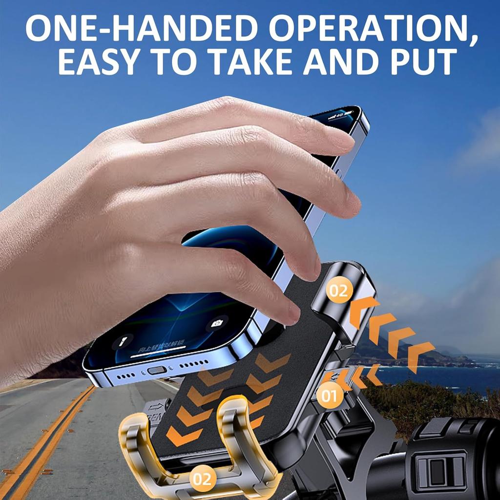 Bike Phone Mount Holder, Motorcycle Phone Mount For Scooter, Mountain, Dirt Bike, Stroller And Motorcycle, 360°Rotate Handlebar Phone Holder