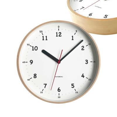 Plywood Wall Clock 10 Wall Clock Educational Continuous Second Hand km-76NA 252mm (quartz Clock)