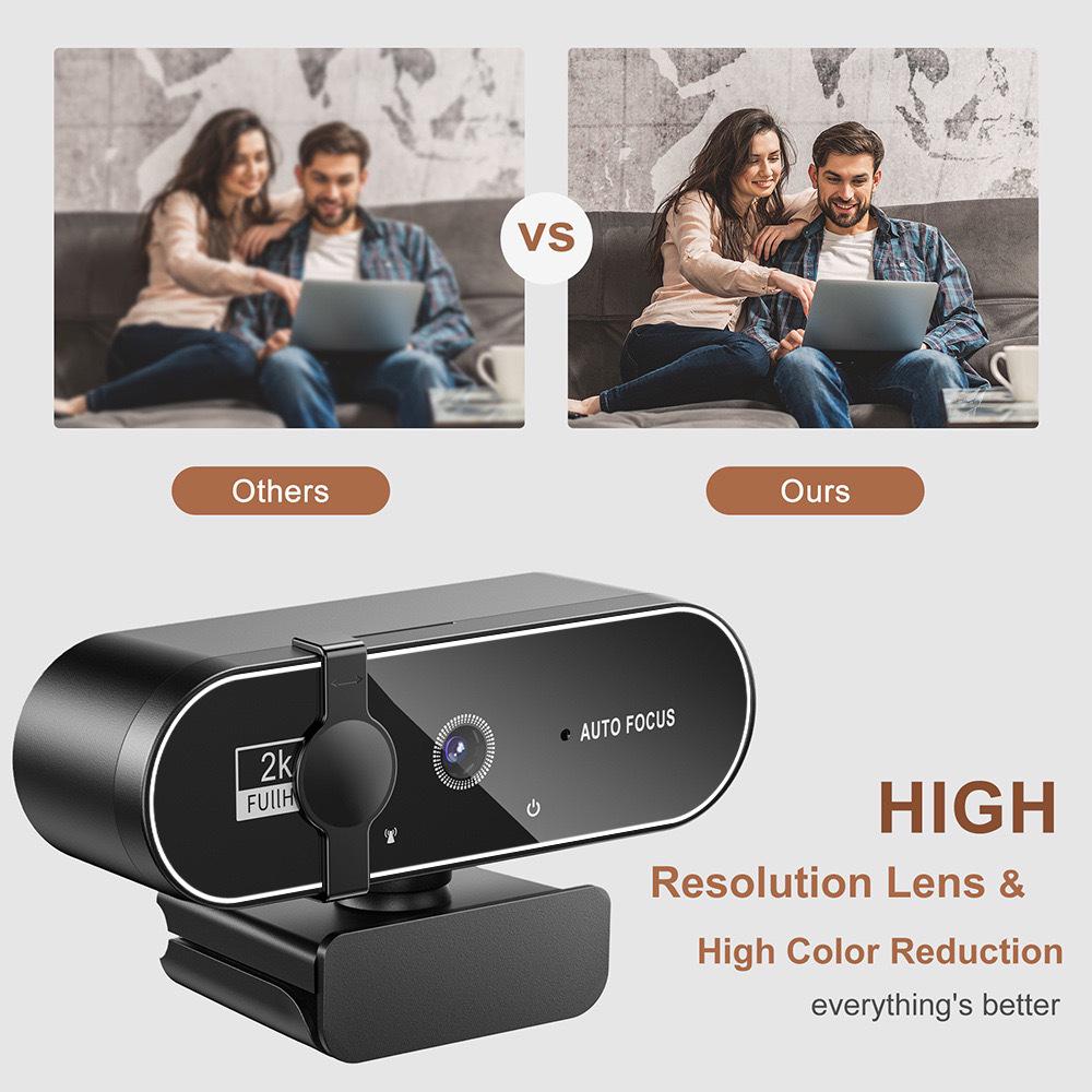 B19 4K HD USB Computer Camera for Online Classes, Meetings, and Live Streaming
