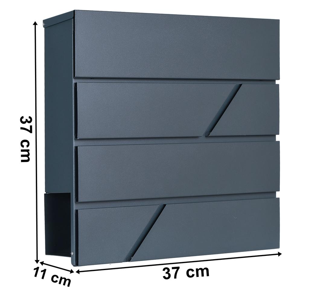 Tove Mailbox with Newspaper Holder, Anthracite