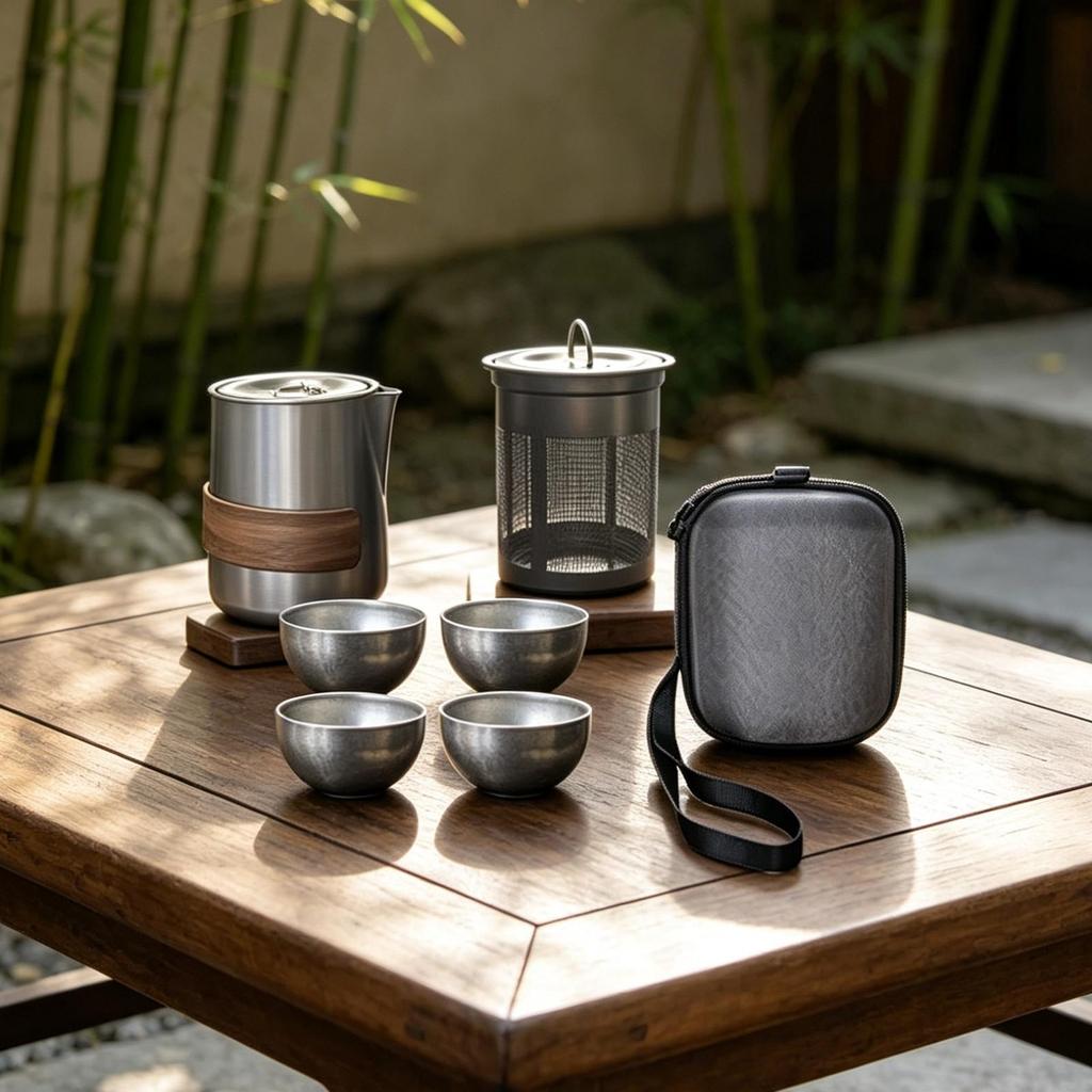 Travel Tea Set with Case Compact for Camping