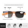 Unisex Color-Changing Square Reading Glasses with Anti-Blue Light & High-Definition Lenses for Middle-Aged and Elderly.
