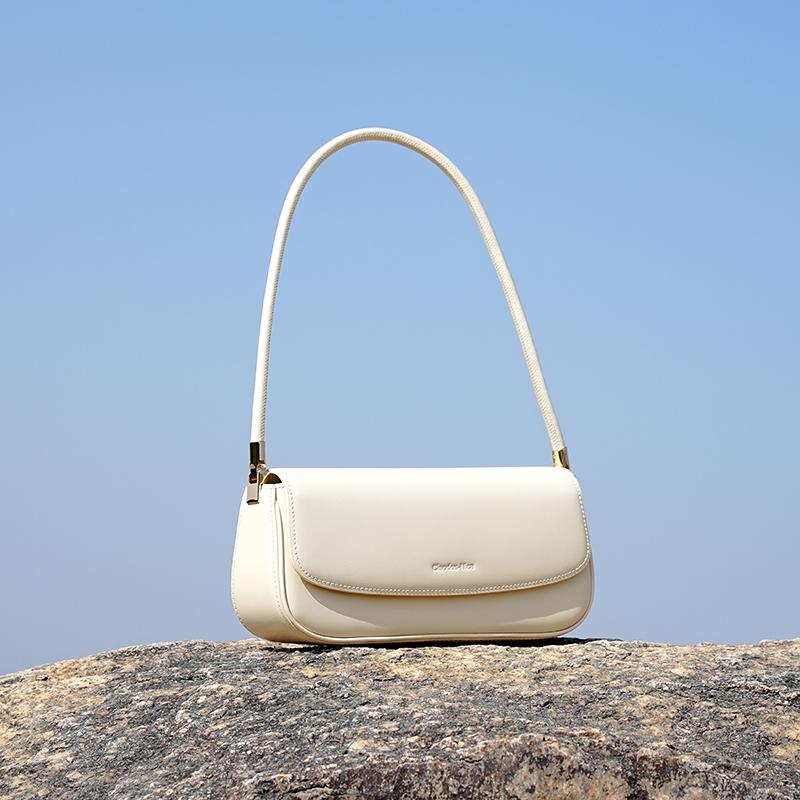 New Women's Baguette Bag Luxury Designer Shoulder Bag High Quality Cowhide Split Leather Handbags Fashi Women Rectangle Bags