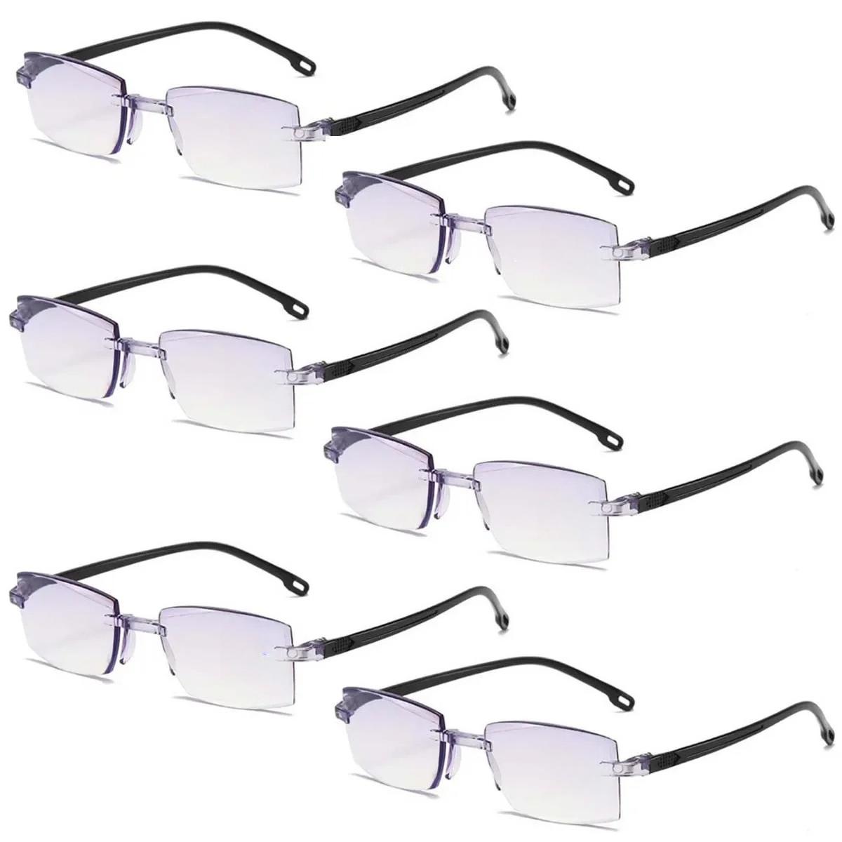 

6PCS Frameless Edge-cutting High-definition Anti-blue-light Reading Glasses UltraLight Comfortable Business Eyewear +1.0 To +4.0 +300