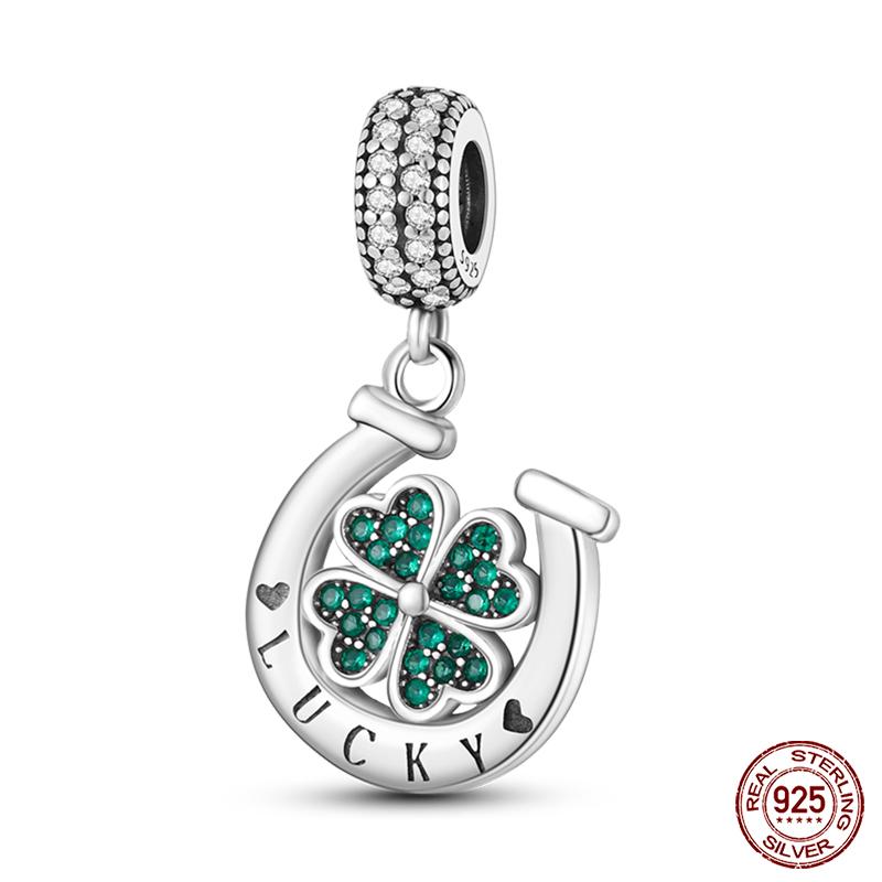 Copper Tree Of Life Four-Leaf Clover Green Series Charms Beads Fit Qikaola Original Bracelet Diy Jewelry Making