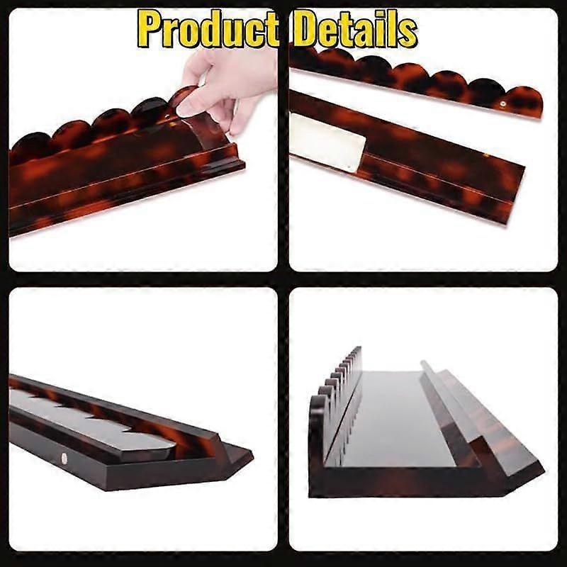 Tortoise Shell Rack & Pusher Set, Tortoise Shell Acrylic Mahjong Rack Set with Fully Detachable Magnetic Pushers, Tortoise Shell Mahjong Racks, 20 Inc