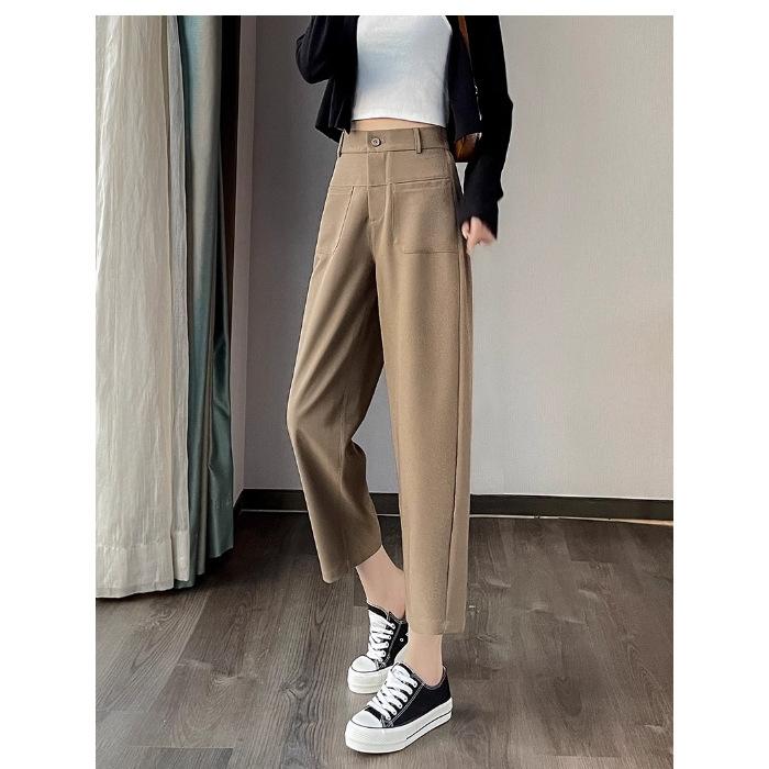 

Конические брюки-морковки для женщин на лето Новые свободные облегающие брюки в стиле папа Девятиточечные брюки-шаровары серповидной формы 2XL