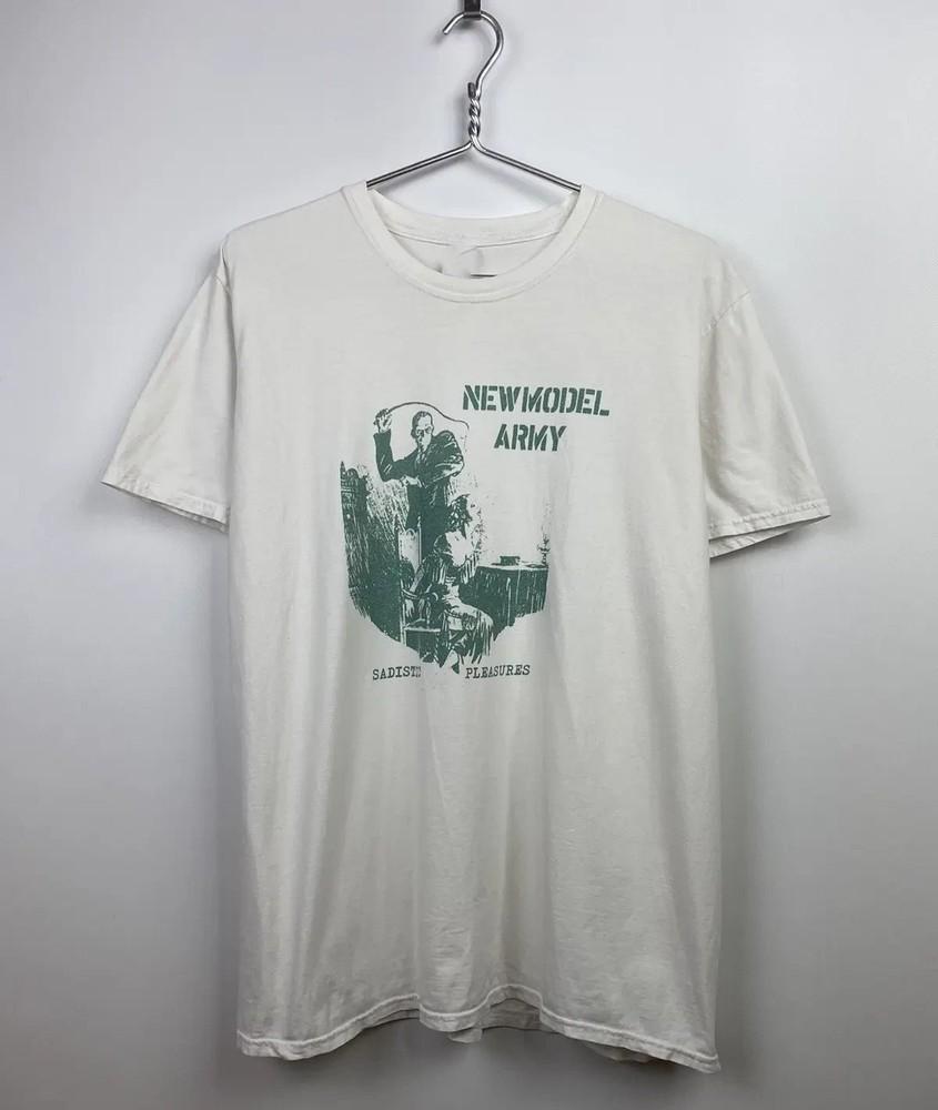NEW MODEL ARMY Sadistic pleasures T Shirt White Full Size MI801 Unisex T-Shirt L