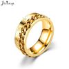 Mode Angst Fidget Ringen Ontspannende RVS Draaibare Kettingring voor Mannen Vrouwen Spinner Sieraden Goud Zwart Bague Homme