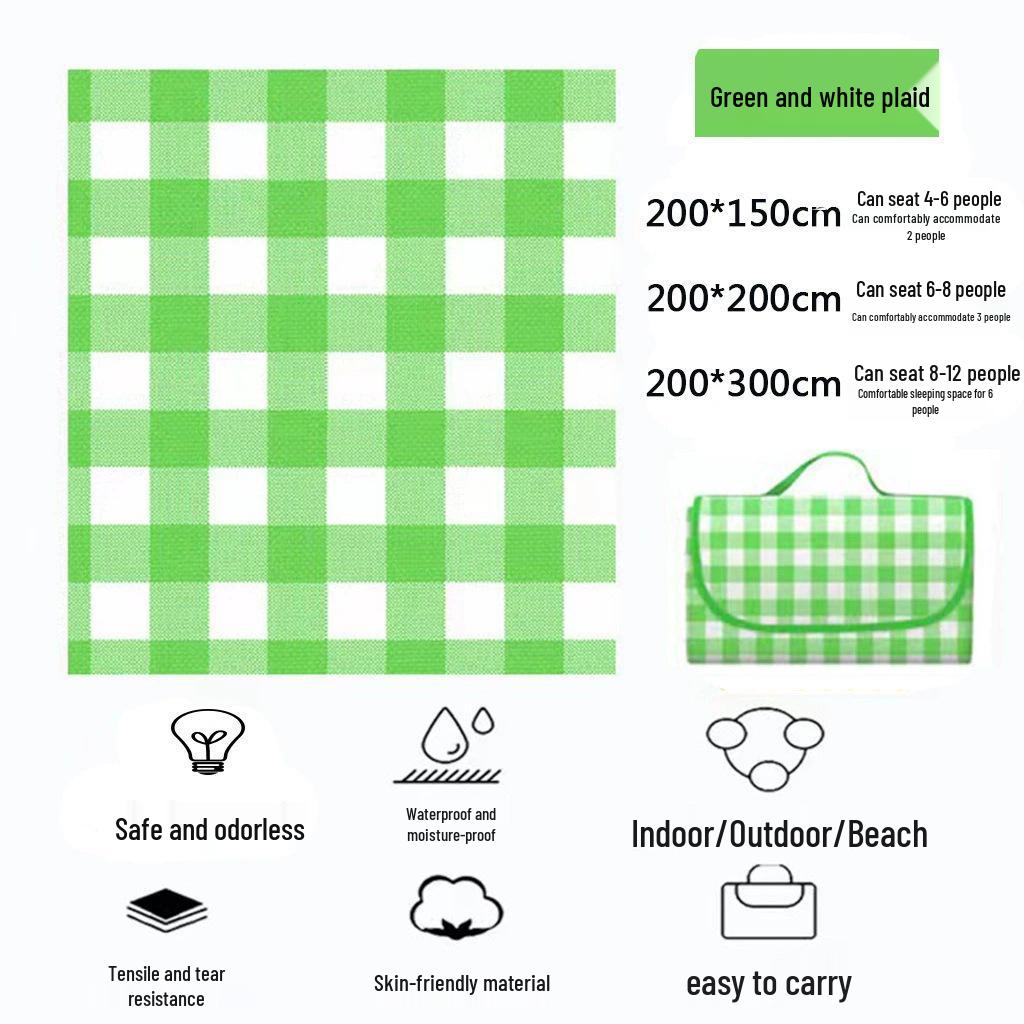 Waterproof Outdoor Picnic Mat - Thick, Moisture-Proof, Portable, Versatile for Camping, Lawn, Beach, or Tent.