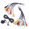 1/2 stk. Mikrofon 20-pins RCA-kabel Bilradio 3,5 mm Mikrofon Subwoofer-ledninger til Android Stereo Output Subwoofer-sæt