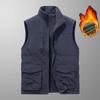 Double-sided Wear New Multi-pocket Vest Men's Winter Velvet Vest Plus Size Fleece Vest Jacket