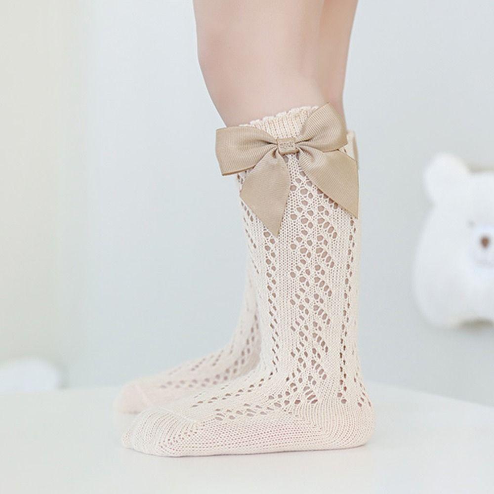 Thin Kids Calf Socks Bowknot Children's Long Stocking Creative Summer Stockings  0-5 Year Old