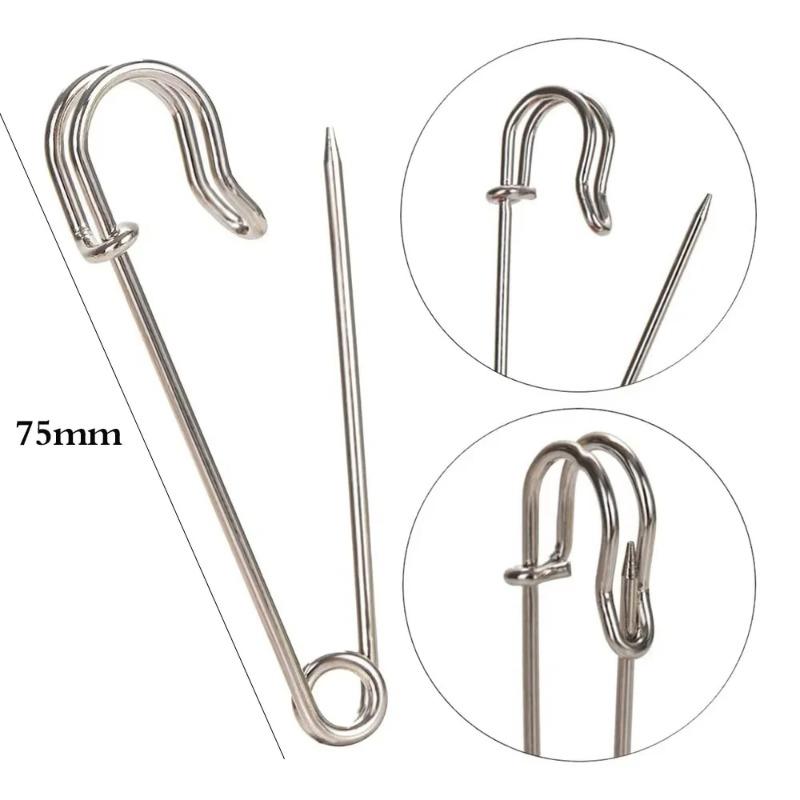 2026New Safety Pins with Safety Spring Lock Metal Safety Buckle Pin Fixed Safety Large Suitable Jewelry Making