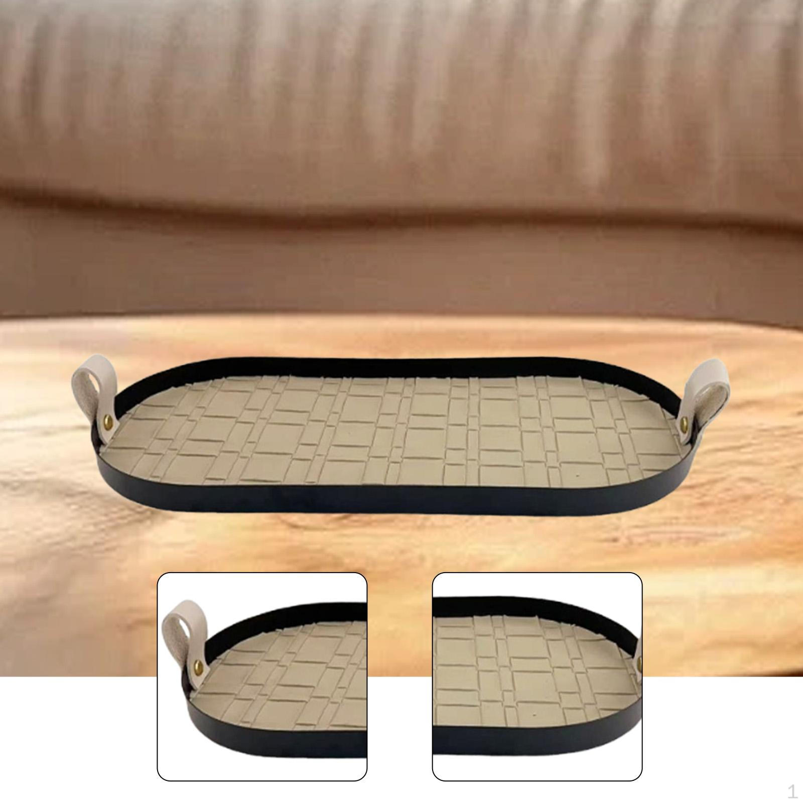 

Vanity Tray Cosmetic Holder Bathroom Coffee Table Decoration Jewelry Dish Versatile сірий колір