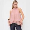 Top Estivo in Chiffon Stile Casual Chic Dolce per Donne Petite Top Ruffled Scollo all'Americana Dimagrante