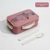 Microwavesafe Insulated Straw Bento Wheat Lunch Box For Office Students