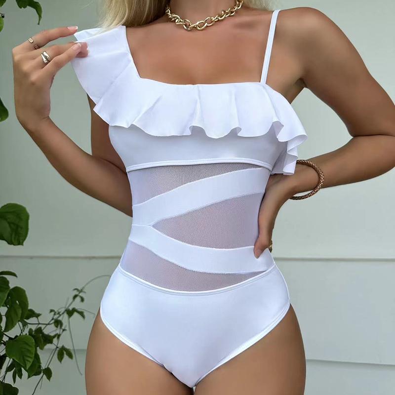Sexy One Piece Swimsuit Women Summer Swimwear Bathing Suits Black Mesh Swimsuits Beach Pool Bikini