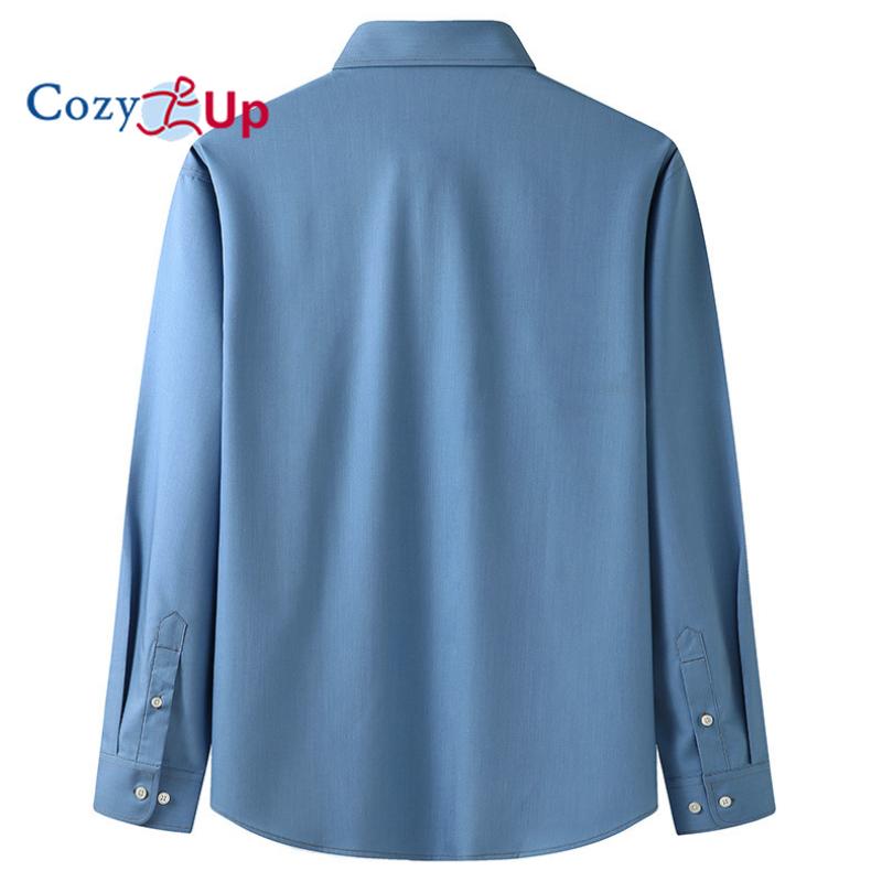 Útulná pánská džínová košile Dlouhý rukáv Knoflíček Dolů Ležérní Vintage Odolná Džínová košile volného střihu s kapsami Tučná Velká velikost