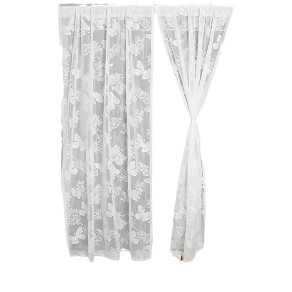 French Butterfly Curtains, High-Grade Lace Door Curtains, Bedroom Toilets, Partition Blocking Curtains, Non-Punching Polyester Installation