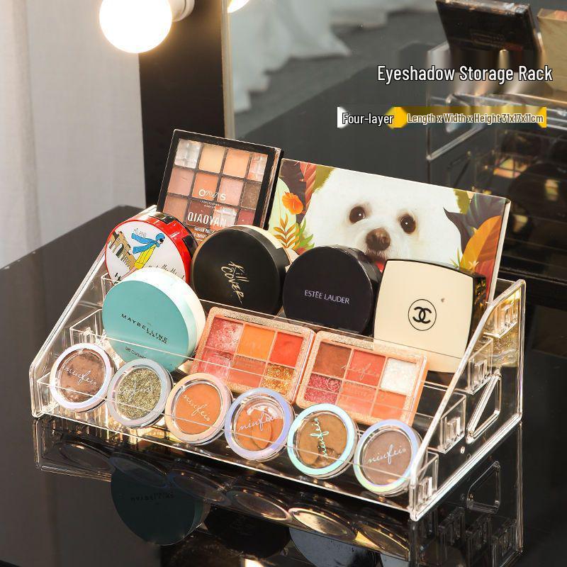 Transparent Multi-Layer Cosmetic Organizer: Nail Polish & Eyeshadow Storage Rack