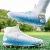 Football Shoes High Top Spikes Children Adult Grass Competition Training Sports Running Shoes Large Size
