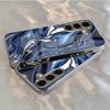 Blue Silver Swirl Electroplated Tempered Glass Phone Case Suitable for Samsung Galaxy S26 S25 S24 S23 S22 S21 and Other Models