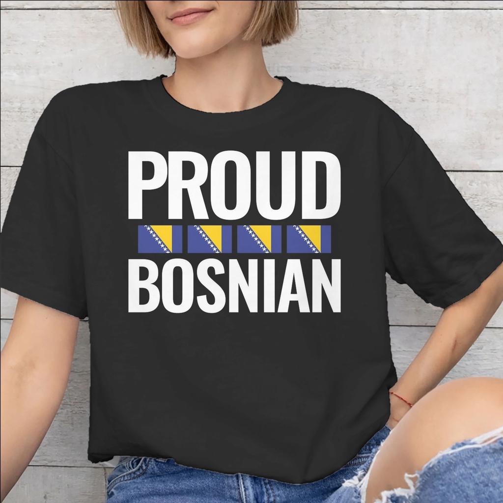 Bosnia and Herzegovina Flag Accessories Unisex T Shirts Cotton Tee Graphic Printed Tshirt Clothing