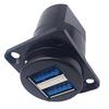 USB 3.0 Socket Dual USB A Port Female To Female Coupler Socket D Type Panel Mount Connector for